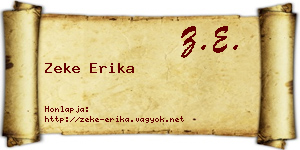 Zeke Erika névjegykártya