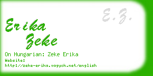 erika zeke business card